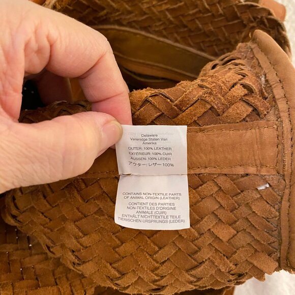 Madewell Woven Leather Transport Tote Bag Crossbody Burnished Caramel Size Med. - Picture 10 of 11